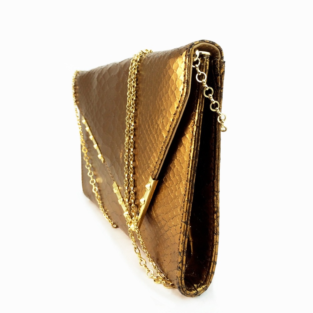 BE & D Snake Embossed Leather Clutch - Picture 2 of 8